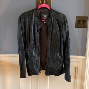 NWOT Diesel Black Leather Jacket Sheepskin